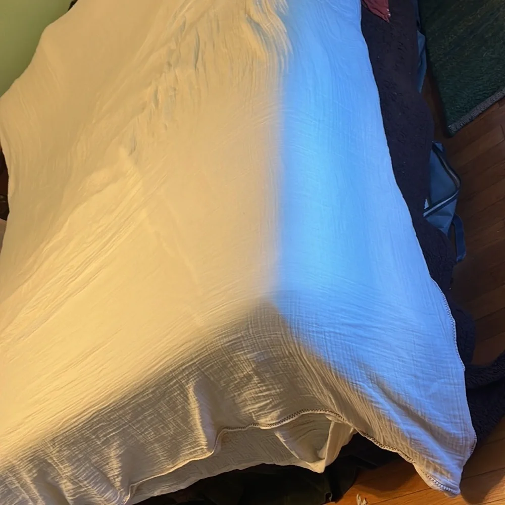 New Anthropologie Amber Lewis Gretchen Gauze Duvet Cover Ivory King